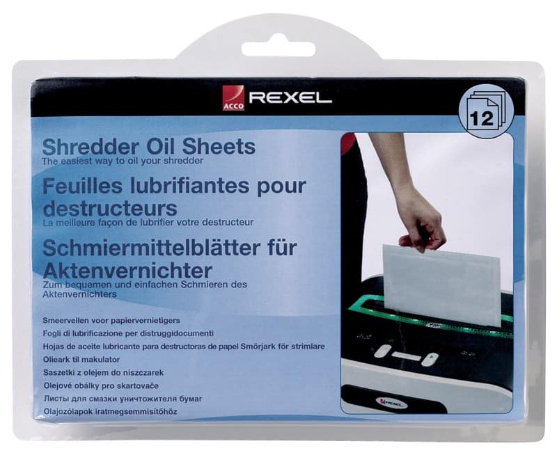 Rexel Olievellen voor Onderhoud Papiervernietigers 12 Stuks