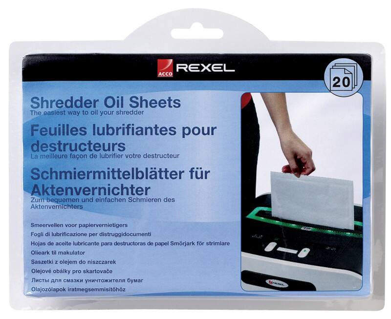 Rexel Olievellen voor Onderhoud Papiervernietigers 20 Stuks