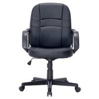 Niceday Basic Tilt Exclusieve Stoel met Armleuningen en Verstelbare zitting Calypso Kunstleder Zwart