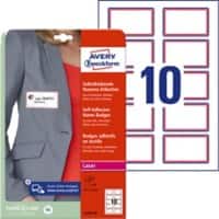 Avery Naambadge L4786-20 Klevend A4 Rood, wit 80 x 50 mm 20 Vellen à 10 Etiketten