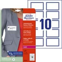 Avery Naambadge L4787-20 Klevend A4 Blauw, wit 80 x 50 mm 20 Vellen à 10 Etiketten