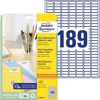 Avery Laser Etiketten L7658-25 Klevend A4 Wit 25,4 x 10 mm 25 Vellen à 189 Etiketten