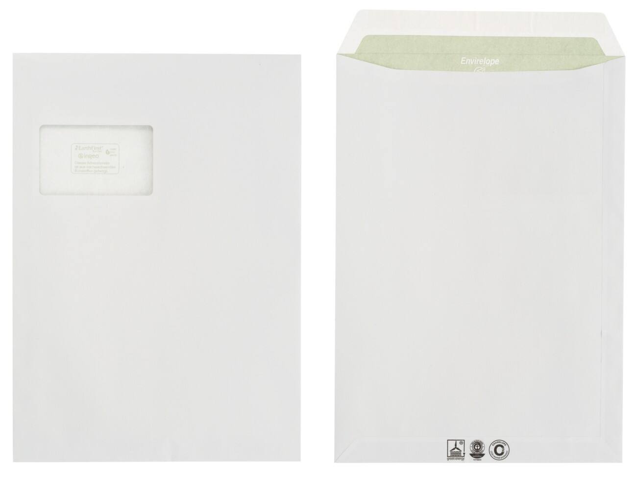 Envirelope Enveloppen C4 90 g/m² Wit Met Venster Kleefstrip 250 Stuks
