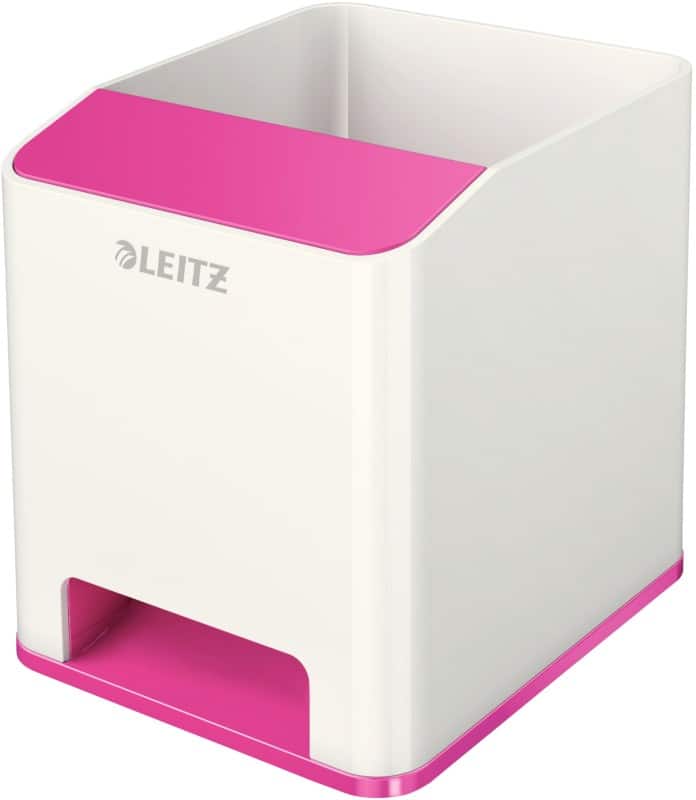 Leitz WOW Sound Pennenbakje Duokleur Wit, Roze 9 x 10 x 10,1 cm