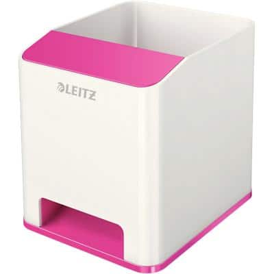 Leitz WOW Sound Pennenbakje Duokleur Wit, Roze 9 x 10 x 10,1 cm