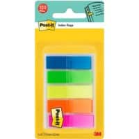 Post-it 683HF5 Indexen Kleurenassortiment Blanco Speciaal 1,19 x 4,32 cm 63 g/m² Pak 5 Stuks à 20 Strips