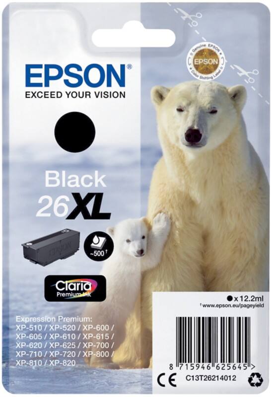 Epson 26XL Origineel Inktcartridge C13T26214012 Zwart