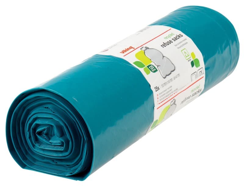 Viking Vuilniszakken 120 l Bevestiging tape Blauw LDPE (Lagedichtheidpolyetheen) 47 micron 25 Stuks
