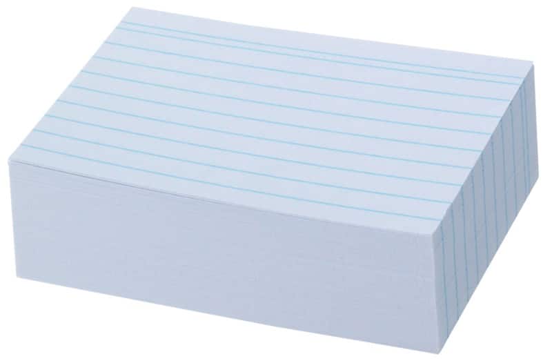 herlitz Indexkaarten Wit A8 Gelinieerd Karton 7,5 x 5,2 cm 100 Stuks