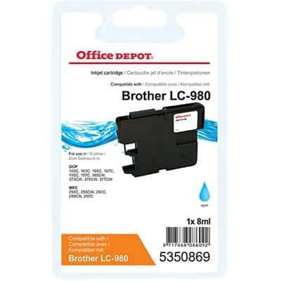 Office Depot Compatibel Brother LC980C Inktcartridge Cyaan
