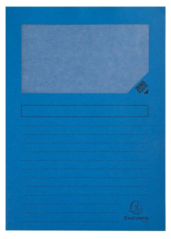 Exacompta L-mappen Forever 50102E A4 Blauw Recycled papier Met venster 22 x 31 cm 100 Stuks