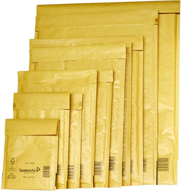 Sealed Air Gevoerde enveloppen B/00 Goud 10 Stuks 