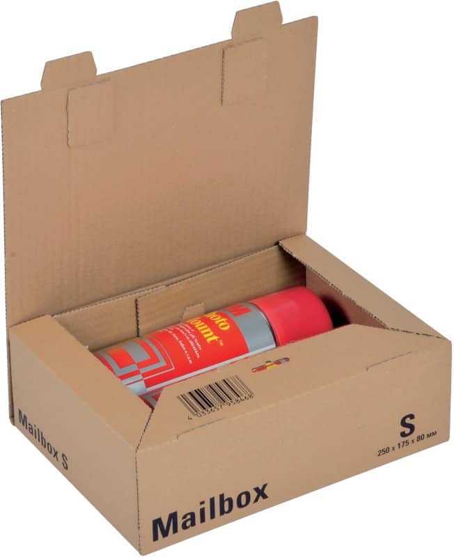 ColomPac Verzenddoos Postvak 250 (B) x 175 (D) x 80 (H) mm Tabsluiting Bruin