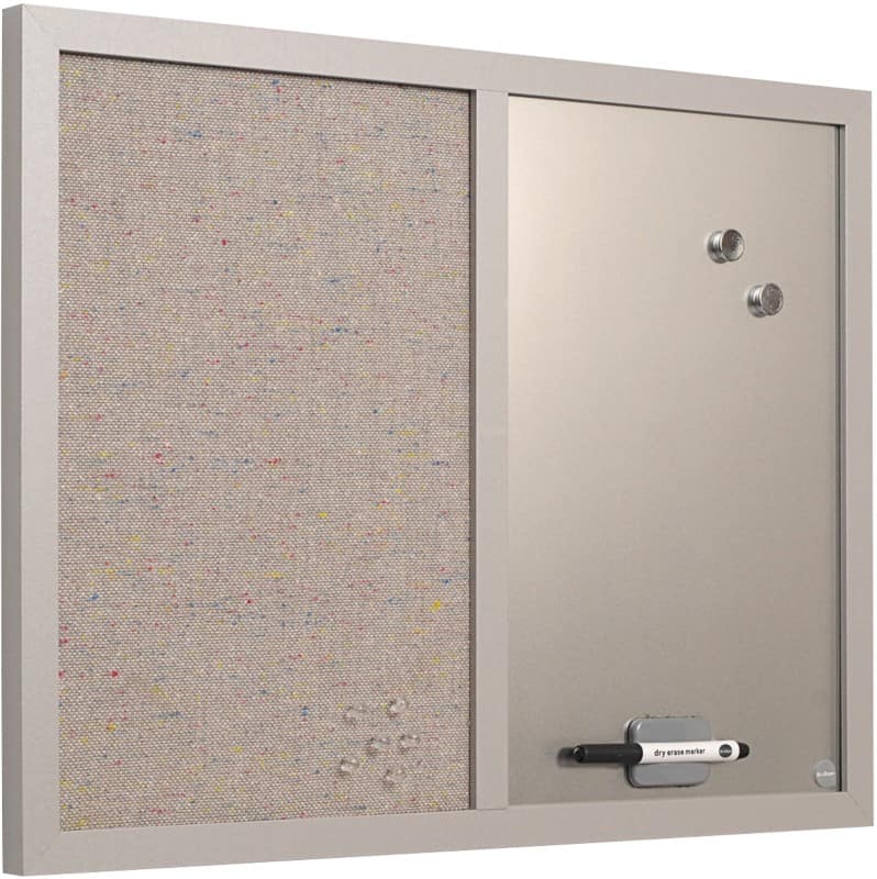 Bi-Office Essentials Combinatiebord Stof 60 (B)x45 (H) cm Hout Lavendel, Zilver