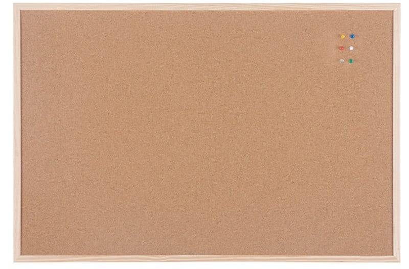 Viking Kurk Prikbord Niet magnetisch Wandmontage 90 (B) x 1,4 (D) x 60 (H) cm Hout Bruin