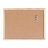 Viking Kurk Prikbord Niet magnetisch Wandmontage 40 (B) x 1,4 (D) x 30 (H) cm Hout Bruin