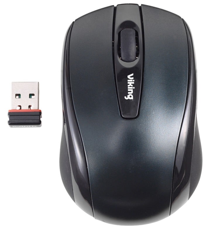 Viking Draadloze Ergonomische Muis HE Optisch USB-A Nano ontvanger Zwart