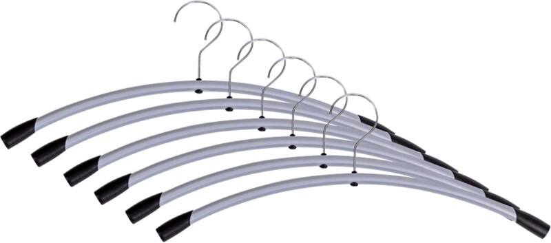 Alba Kleerhangers Grijs 450 x 220 mm 6 Stuks