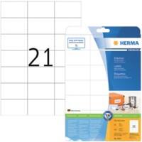 HERMA Etiketten 5054 Klevend A4 Wit 70 x 42,3 mm  25 Vellen à 21 Etiketten