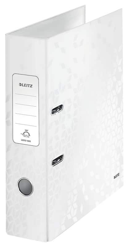 Leitz 180° WOW Breed Ordner A4 80 mm Wit 2 Ringen 1005 Gelamineerd karton Staand