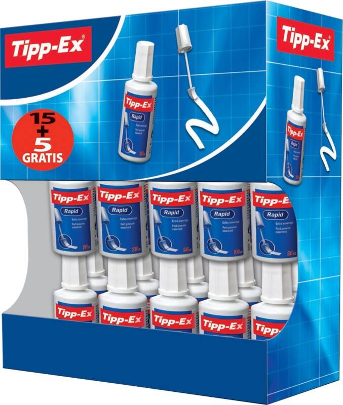 Tipp-Ex Correctievloeistof Rapid Wit 20 ml Pak van 20