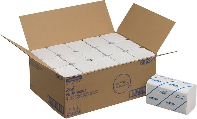 Scott Control 100% Gerecycled Papieren handdoeken M-vouw Wit 1-laags 6663 15 Stuks à 212 Vellen
