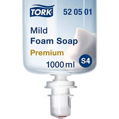 Tork Milde Schuimzeep - 520501 - Huidvriendelijke Universele zeep voor S4 dispensersystemen - Premium kwaliteit Frisse geur 1 x 1000 ml
