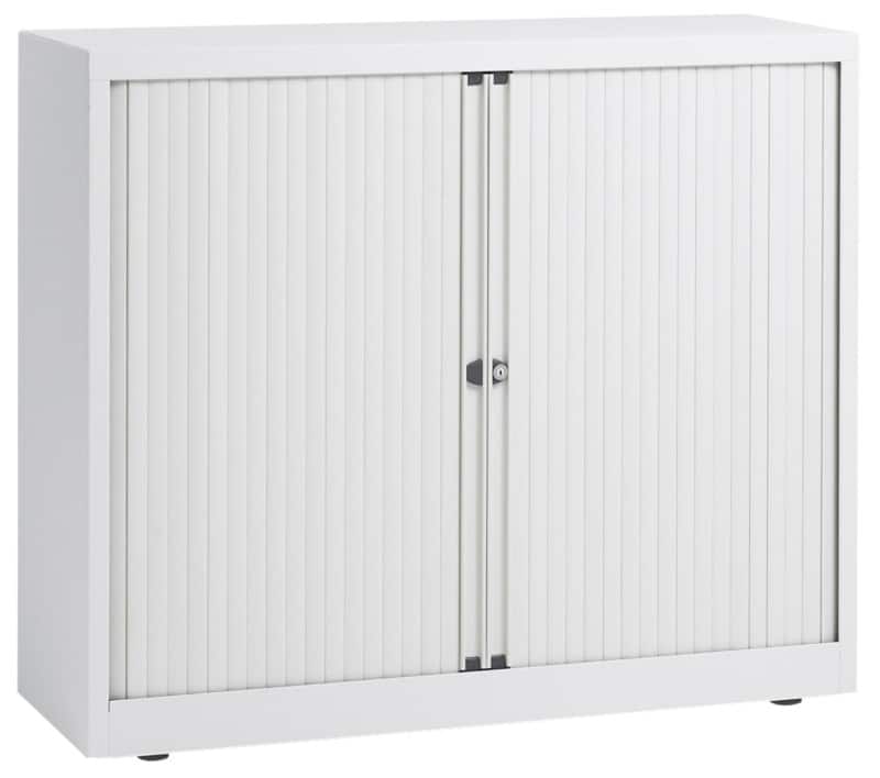 Bisley Roldeurkast Kunststof, Staal 1 Plank Afsluitbaar 1.000 x 430 x 1.030 mm Wit