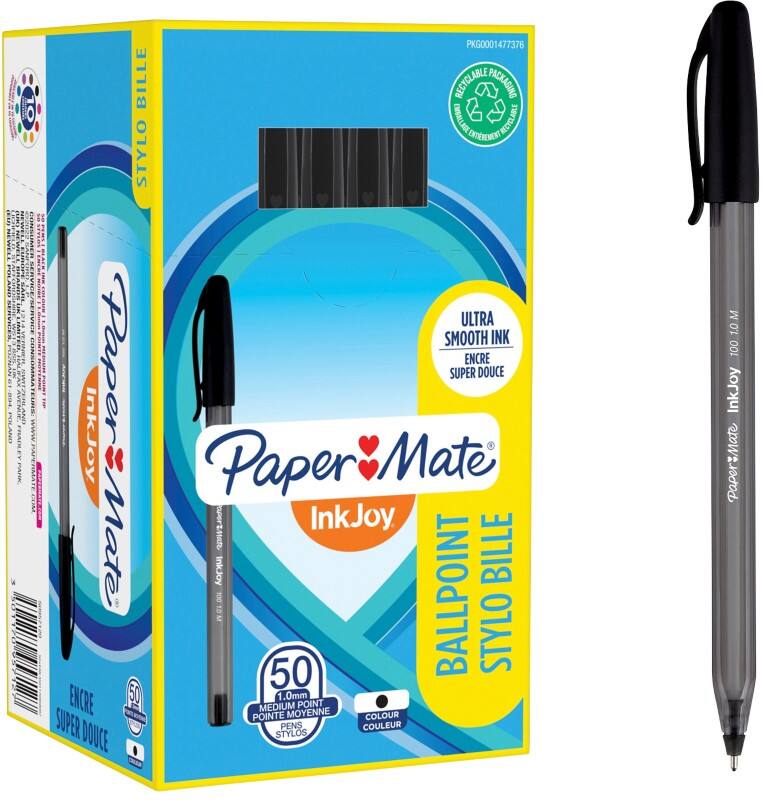 Papermate InkJoy 100 Balpen Zwart 0,8 mm Medium Balpen 50 Stuks