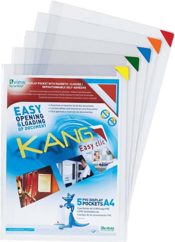 Djois magnetic Zelfklevende zichtmappen PVC (Polyvinylchloride) 316 (B) x 441 (H) mm Transparant 5 Stuks