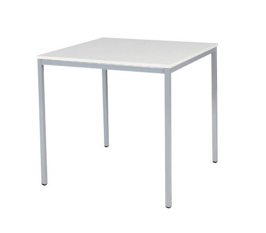 Schaffenburg Kantinetafel Domino Basic Wit, aluminium 800 x 800 x 740 mm