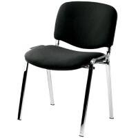 Nowy Styl Stapelbare stoel PLUS Stof Zwart 4 Stuks pack 4 Bezoekersstoels nowy styl zwart frame fabric chrom