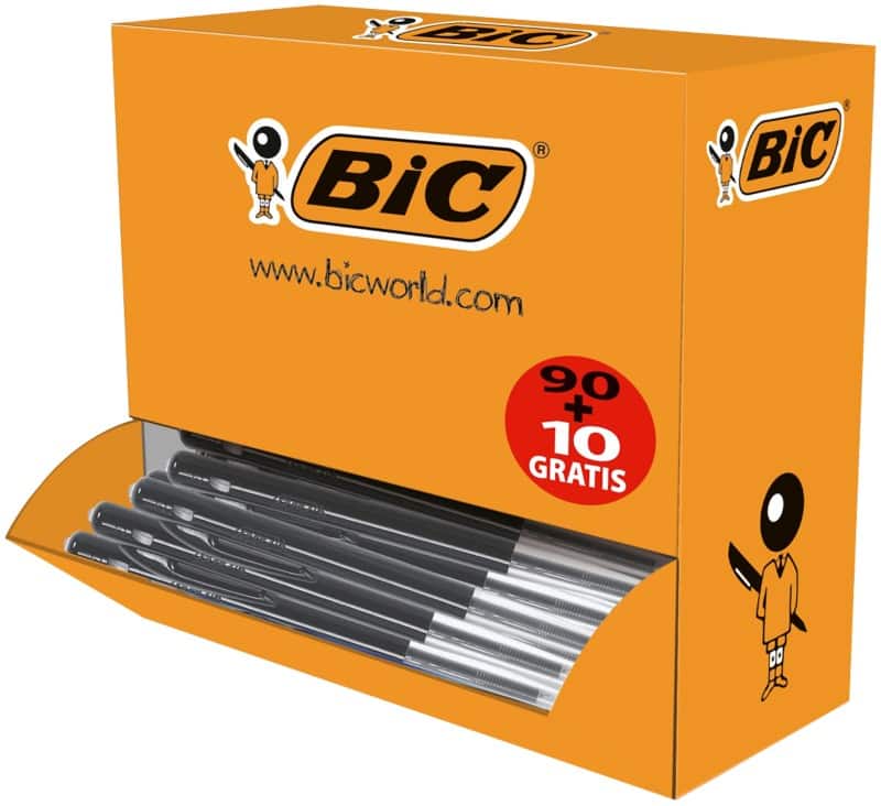 BIC Clic M10 Intrekbaar Balpen Zwart 0,4 mm Medium Balpen 100 Stuks