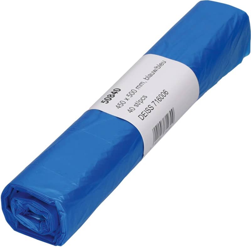 DEISS Licht gebruik Vuilniszakken 20 l Blauw HDPE (Hogedichtheidpolyetheen) 10 micron 40 Stuks