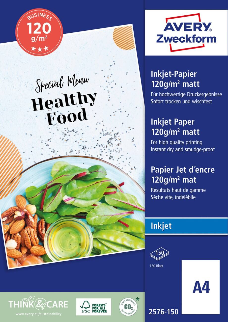 AVERY Zweckform Inkjet Fotopapier Mat A4 120 g/m² Wit 150 Vellen