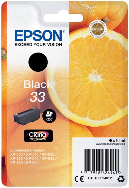 Epson 33 Origineel Inktcartridge C13T33314012 Zwart