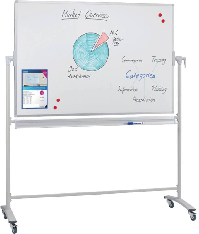 Franken Mobiel whiteboard Vrijstaand Magnetisch Roterend Gelakt staal 120 x 90 cm