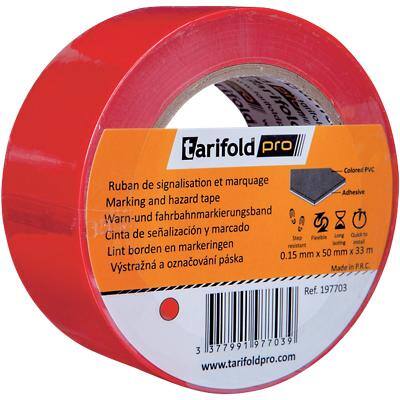 Tarifold Markeringstape Vinyl 5 cm rood wit