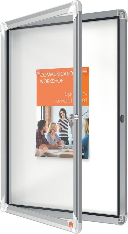 Nobo Premium Plus Vitrinekast Magnetisch 4 x A4 Wandmontage Afsluitbaar 49,4 (B) x 66,8 (H) cm Wit