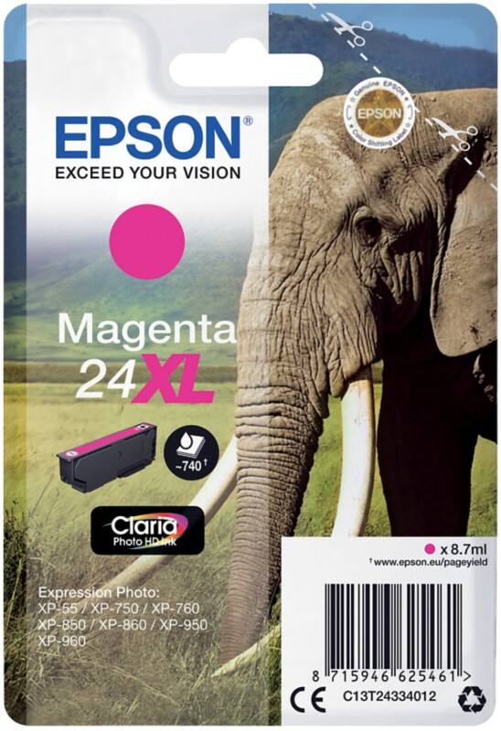 Epson 24XL Origineel Inktcartridge C13T24334012 magenta