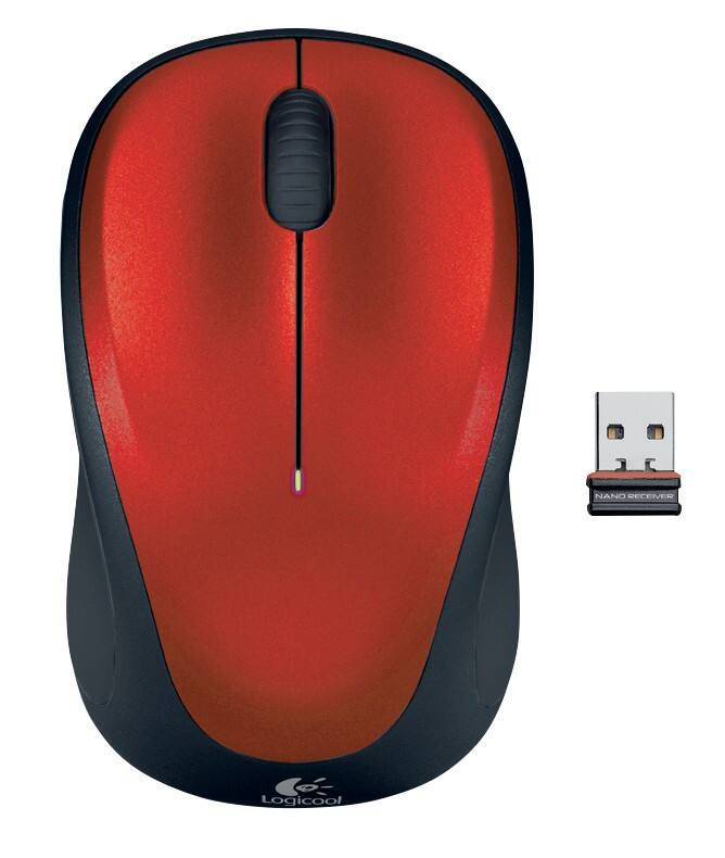 Logitech M235 Muis Draadloos Rood Geschikt voor linkshandigen
