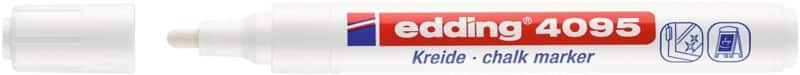 edding e-4095 Niet-permanent Krijtmarker Wit Medium Ronde punt 3 mm