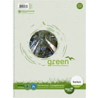 Ursus Green Schrijfblok A4 Geruit Spiraal gebonden Papier Niet geperforeerd Recycled 160 Pagina's