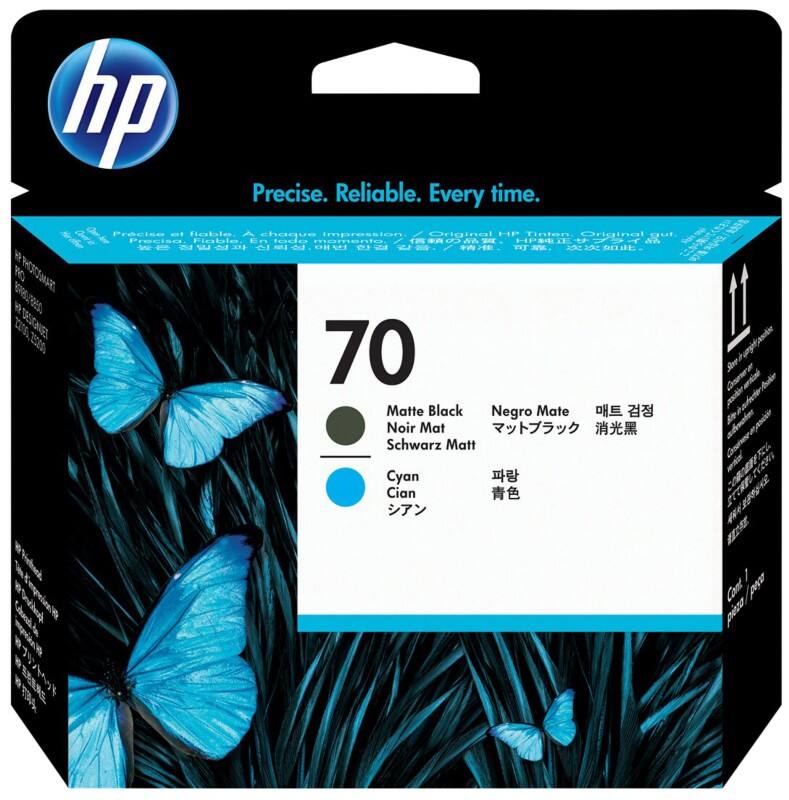 HP 70 Origineel Printkop C9404A Mat zwart, cyaan