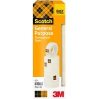 Scotch Plakband Crystal Clear 508 Transparant 19 mm (B) x 33 m (L) PP (Polypropeen) 8 Rollen