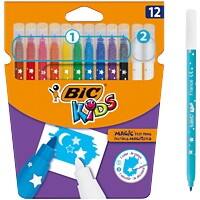 BIC Kids Magic Colour & Erase Viltstift 0.8 mm Kleurenassortiment 12 Stuks