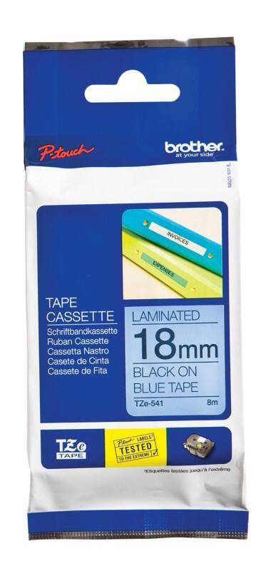 Brother TZe-541 Authentiek Labeltape Zelfklevend Zwart op blauw 18 mm x 8m