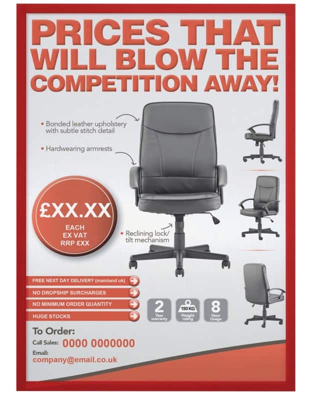 Franken X-tra!Line A4 Displayframe Magnetisch Rood Plastic ITSA4M/5 01 23 (B) x 31,7 (H) cm 5 Stuks