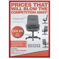Franken X-tra!Line A4 Displayframe Magnetisch Rood Plastic ITSA4M/5 01 23 (B) x 31,7 (H) cm 5 Stuks