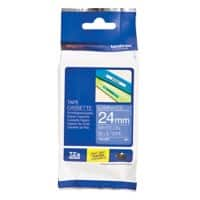 Brother TZe-555 Authentiek Labeltape Zelfklevend Wit op blauw 24 mm x 8m